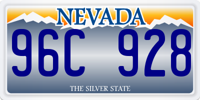 NV license plate 96C928