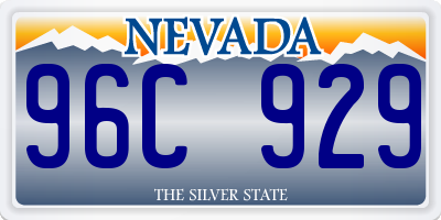 NV license plate 96C929