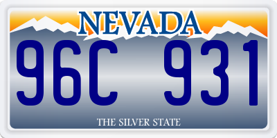 NV license plate 96C931