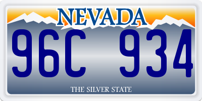 NV license plate 96C934