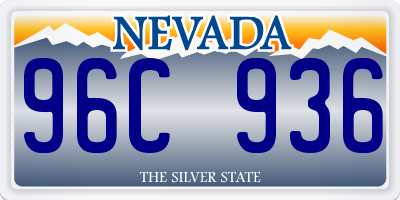 NV license plate 96C936