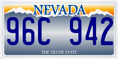 NV license plate 96C942