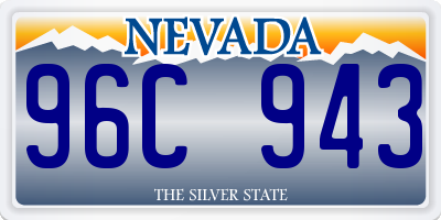 NV license plate 96C943