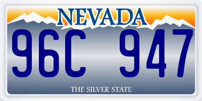 NV license plate 96C947