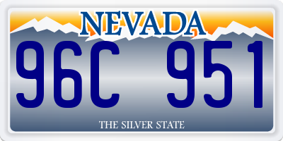 NV license plate 96C951