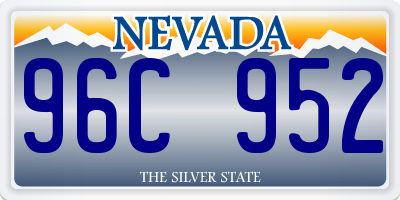 NV license plate 96C952