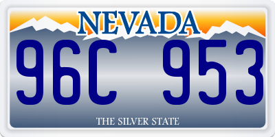 NV license plate 96C953