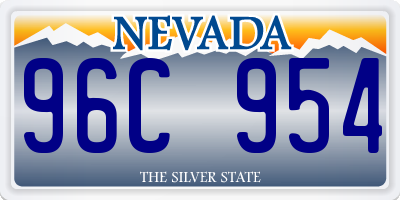 NV license plate 96C954