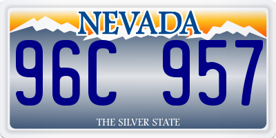 NV license plate 96C957