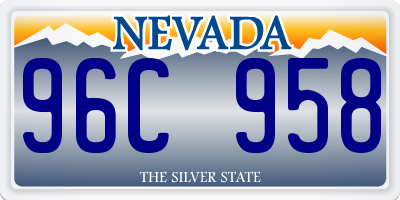 NV license plate 96C958