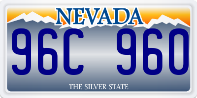 NV license plate 96C960