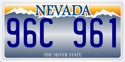 NV license plate 96C961