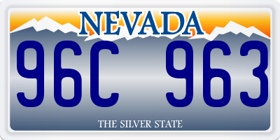 NV license plate 96C963