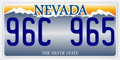 NV license plate 96C965