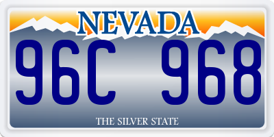 NV license plate 96C968