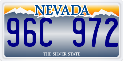 NV license plate 96C972