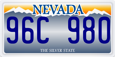 NV license plate 96C980