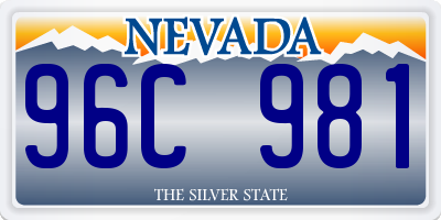 NV license plate 96C981