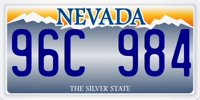 NV license plate 96C984