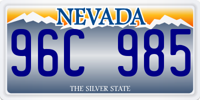 NV license plate 96C985