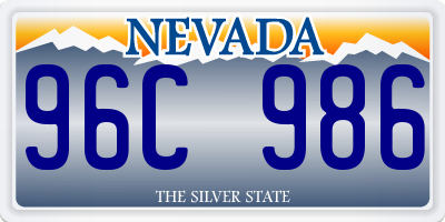 NV license plate 96C986