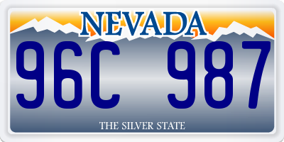 NV license plate 96C987