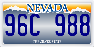 NV license plate 96C988