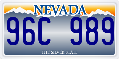 NV license plate 96C989