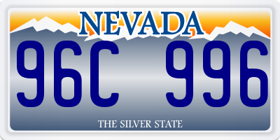 NV license plate 96C996