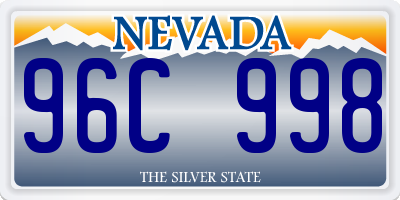 NV license plate 96C998