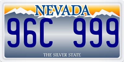 NV license plate 96C999