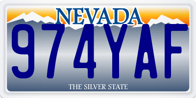 NV license plate 974YAF