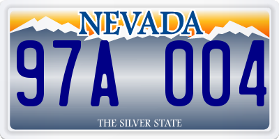 NV license plate 97A004