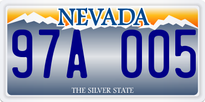 NV license plate 97A005