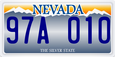 NV license plate 97A010