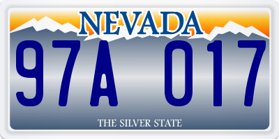 NV license plate 97A017