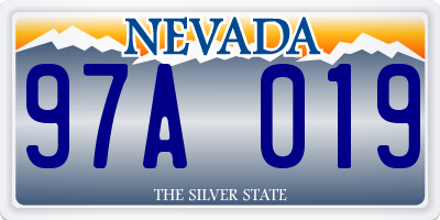 NV license plate 97A019