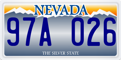 NV license plate 97A026