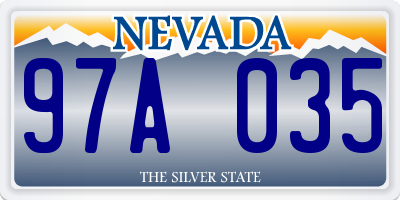 NV license plate 97A035