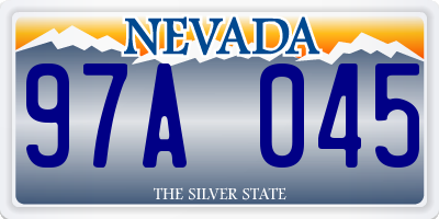 NV license plate 97A045