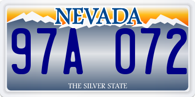 NV license plate 97A072