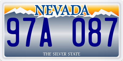 NV license plate 97A087
