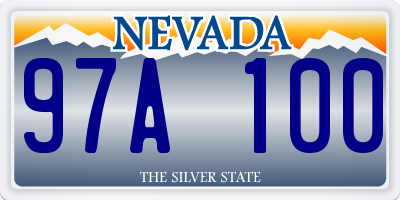 NV license plate 97A100