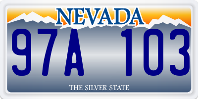 NV license plate 97A103