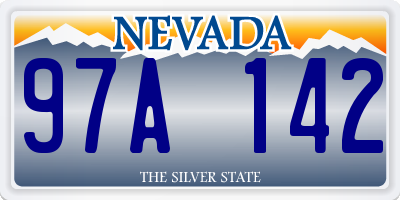 NV license plate 97A142