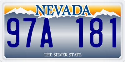 NV license plate 97A181