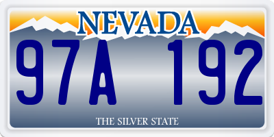 NV license plate 97A192
