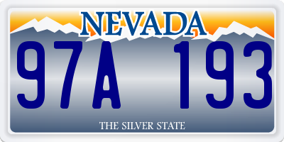 NV license plate 97A193