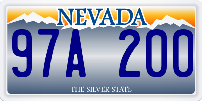 NV license plate 97A200