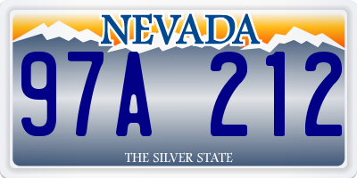 NV license plate 97A212
